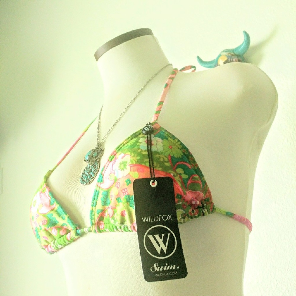 SOLD Wildfox Paisley Triangle Halter Bikini Small